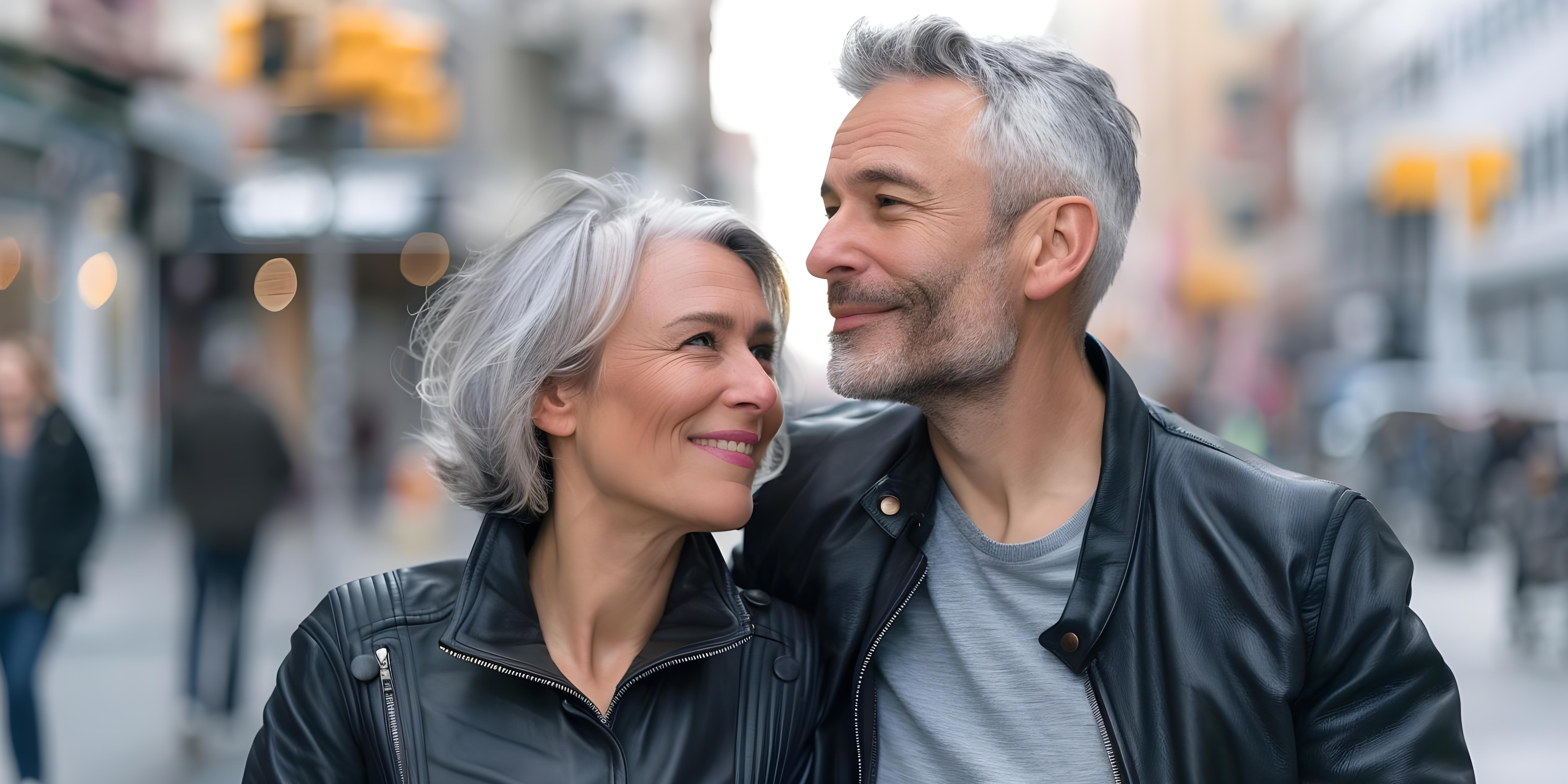 happy-senior-couple-leather-jackets-together-city-street-looking-away-concept-couple-photoshoot-street-style-senior-fashion-urban-background-portrait-photography happy senior couple leather jackets together city street looking away concept couple photoshoot street style senior fashion urban background portrait photography